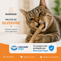Pack 5 Palitos Dentales Silvervine para Gatos — 100% Natural — MarMari Pet